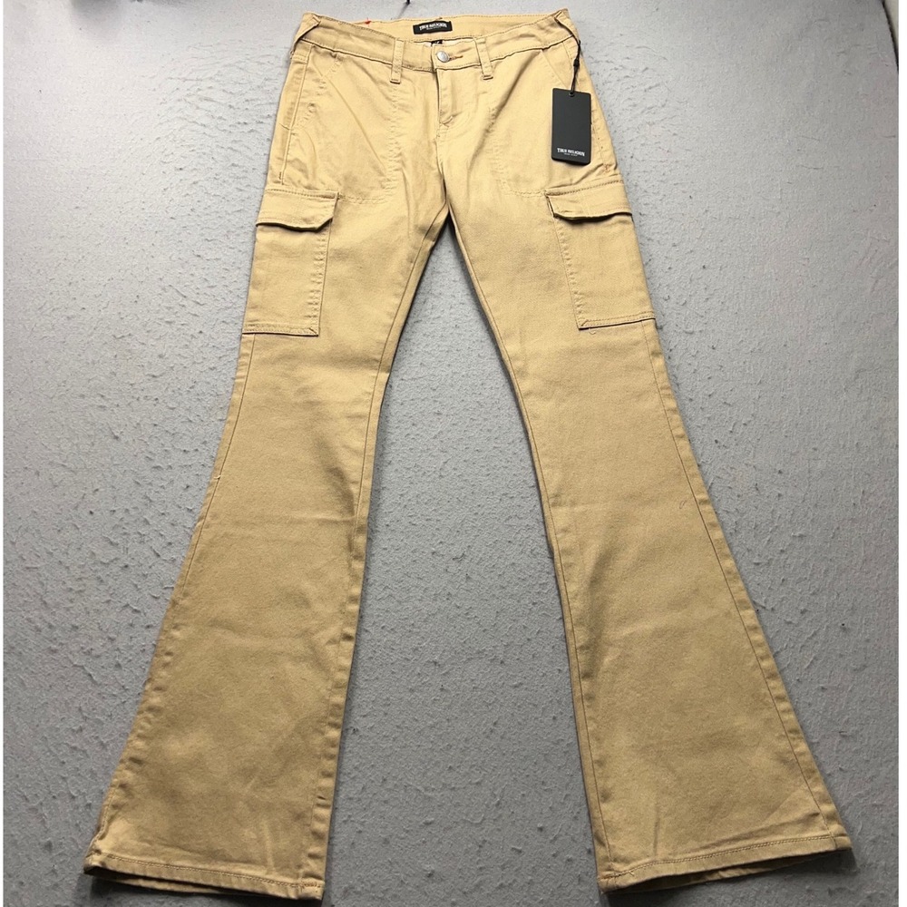 True Religion Travertine Tan Cargo SN Bootcut Pants Womens Size 26 NWT 600050